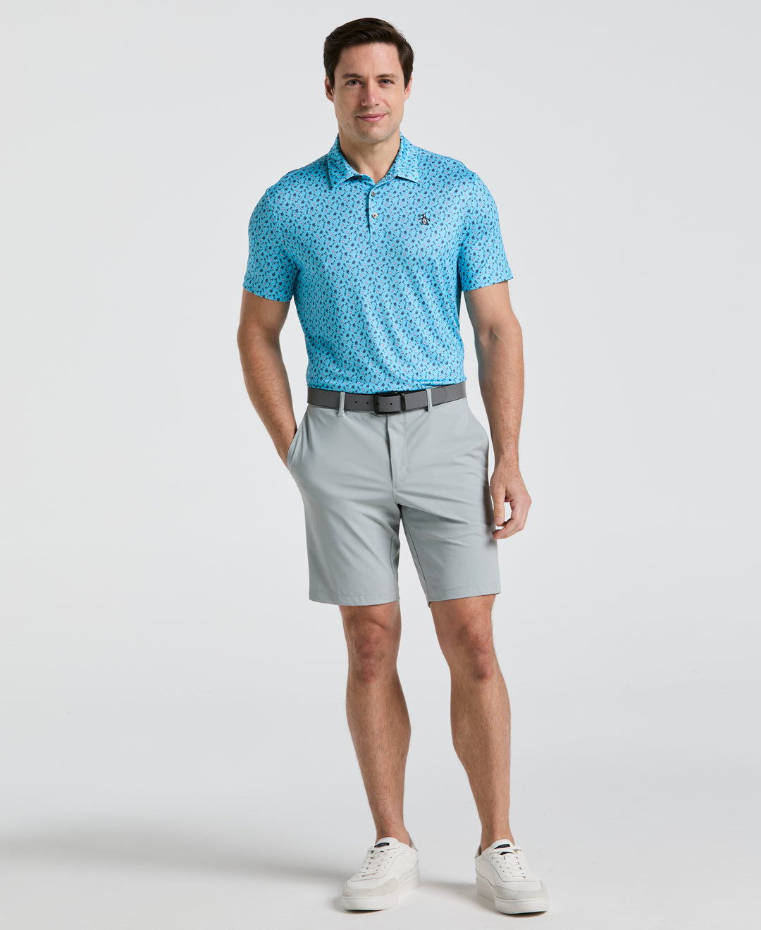 Augusta Menu Print Golf Polo (Aquarius) 