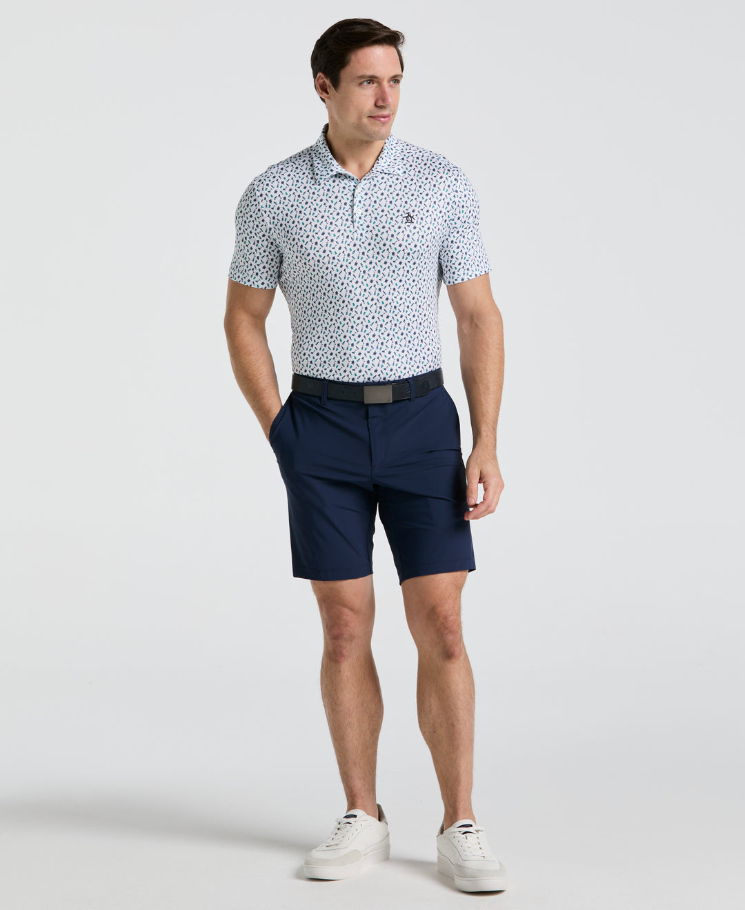 Augusta Menu Print Golf Polo (Bright White) 