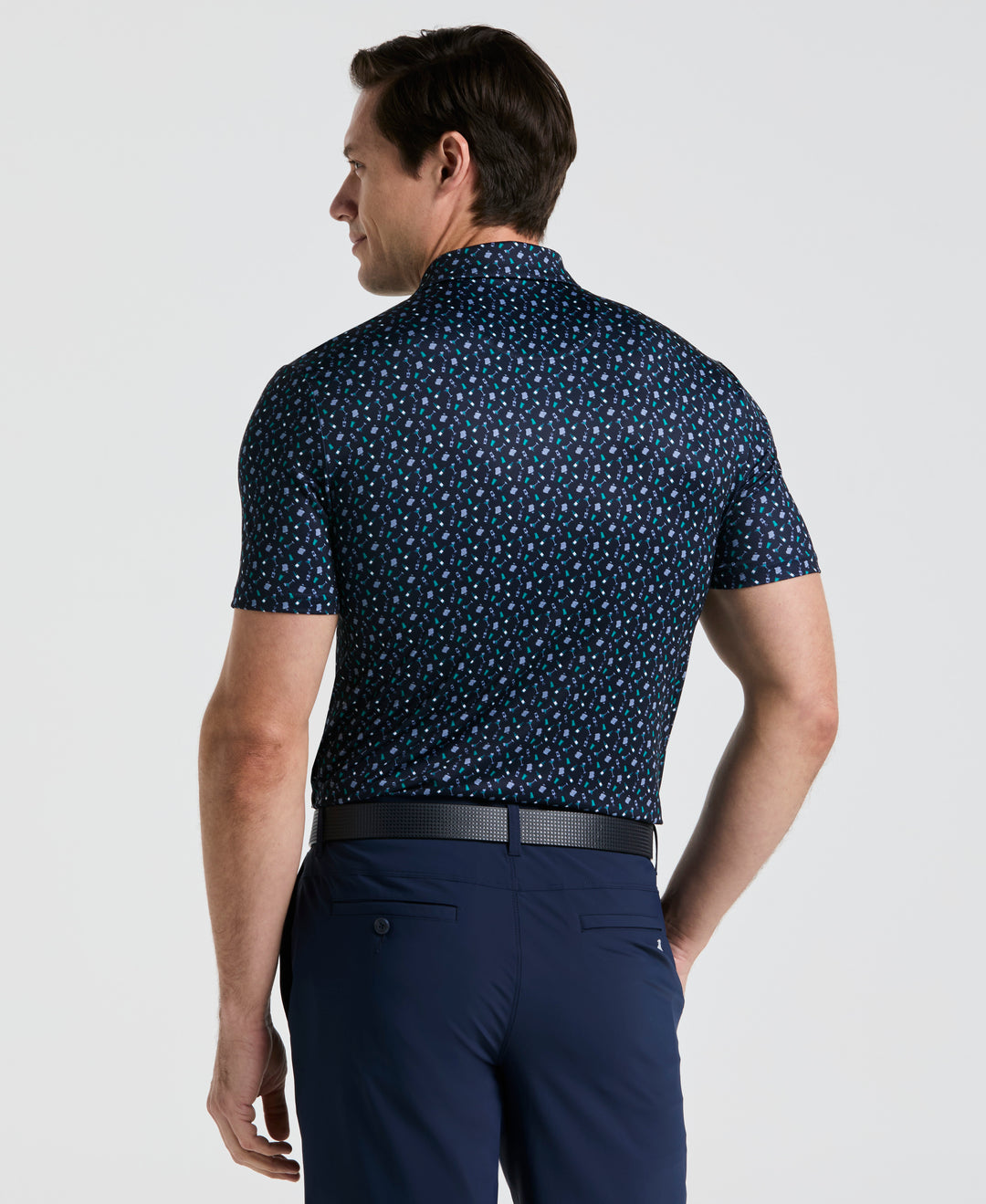 Augusta Menu Print Golf Polo (Black Iris) 