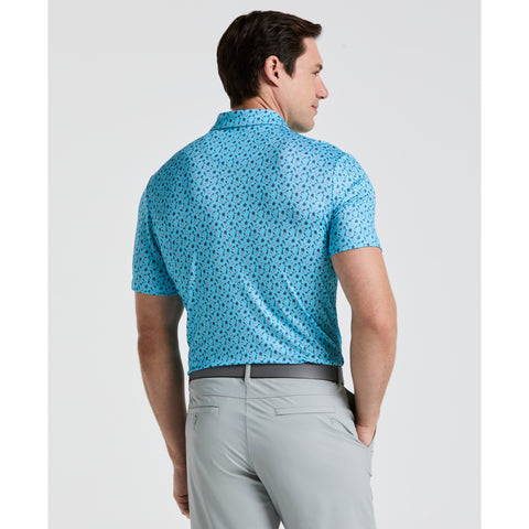 Augusta Menu Print Golf Polo (Aquarius) 