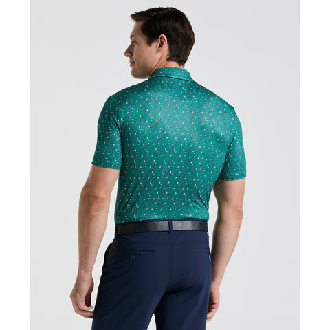Augusta Menu Print Golf Polo (Galapagos Green) 