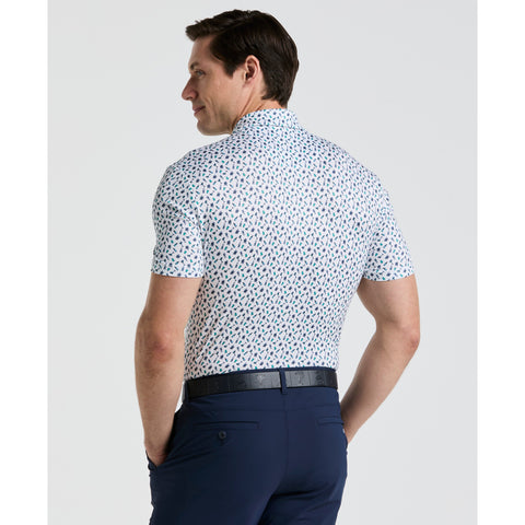 Augusta Menu Print Golf Polo (Bright White) 