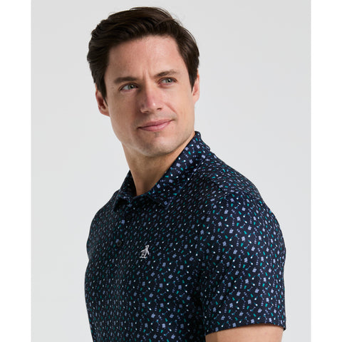 Augusta Menu Print Golf Polo (Black Iris) 