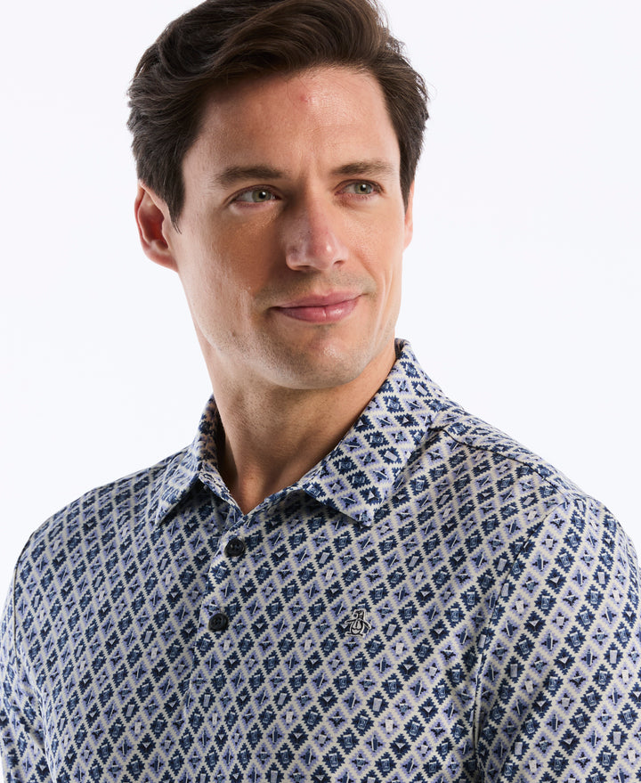 Pete's Batik Cocktail Golf Polo (True Navy) 