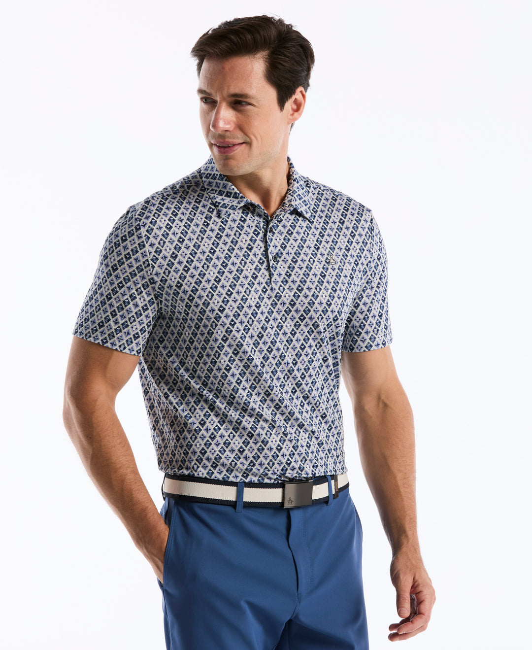Pete's Batik Cocktail Golf Polo (True Navy) 