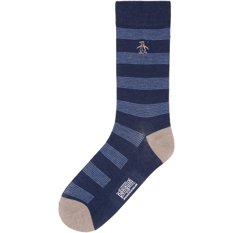 Bayside Stripe Dress Sock-Socks-Navy-OS-Original Penguin