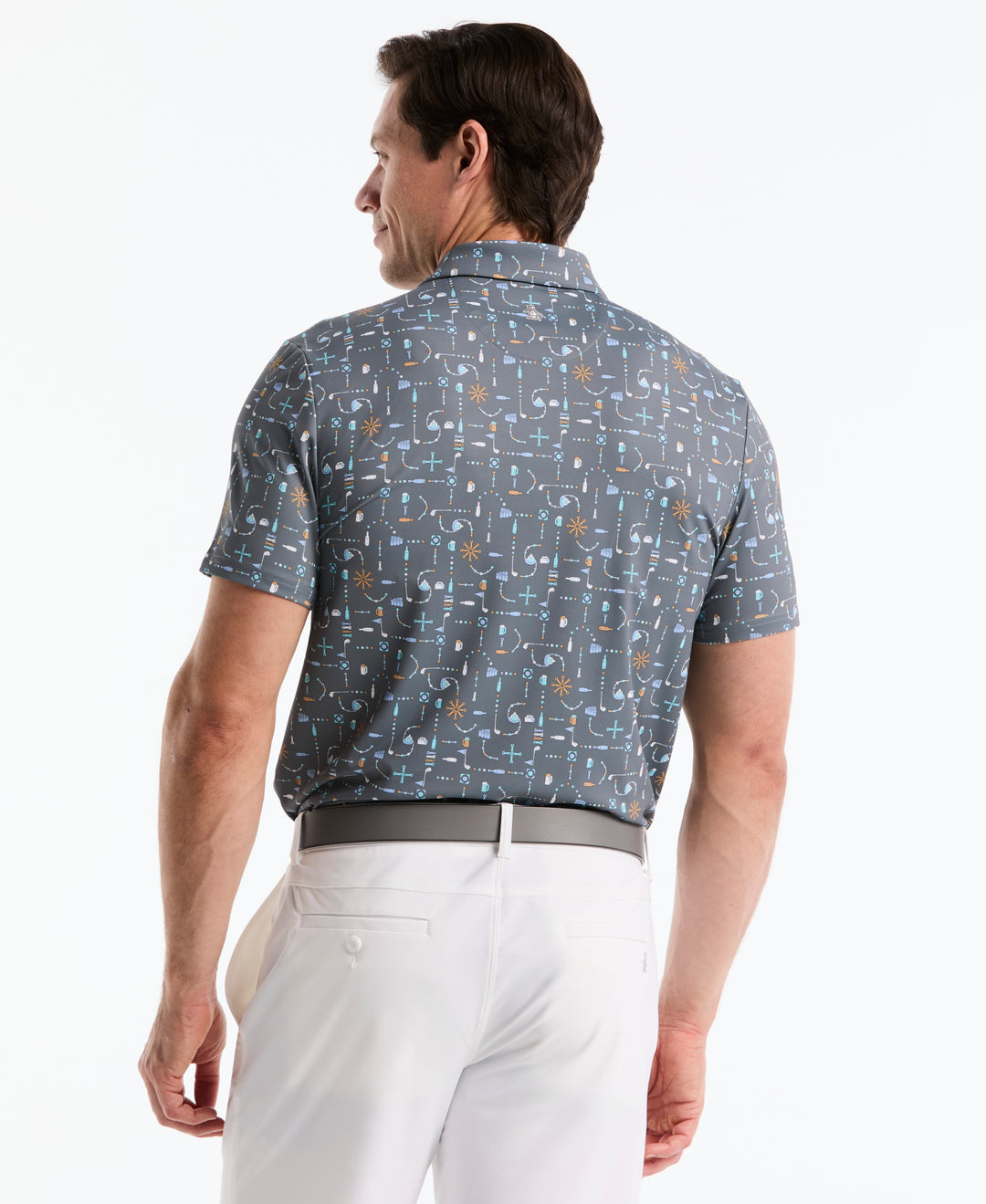 Beer Pong Geo Print Polo-Golf Polos-Original Penguin