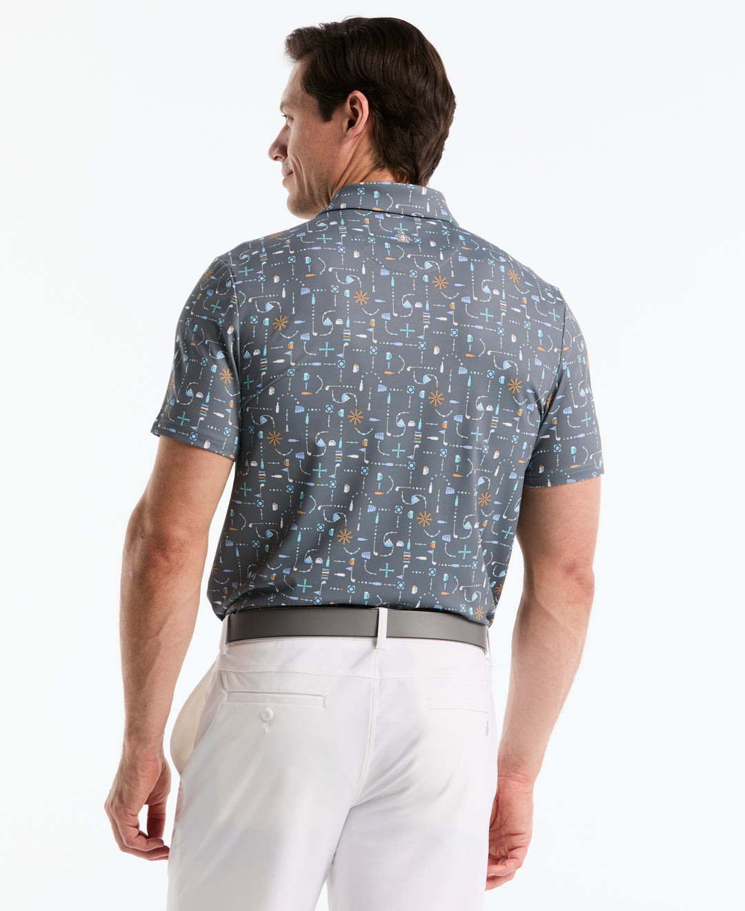 Beer Pong Geo Print Polo-Golf Polos-Original Penguin