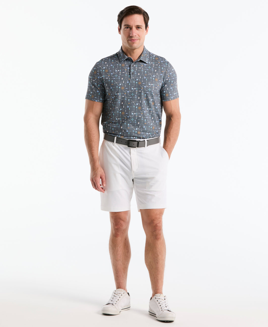 Beer Pong Geo Print Polo-Golf Polos-Original Penguin