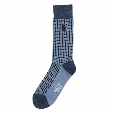 Berlin Geo Dress Sock  (Navy) 