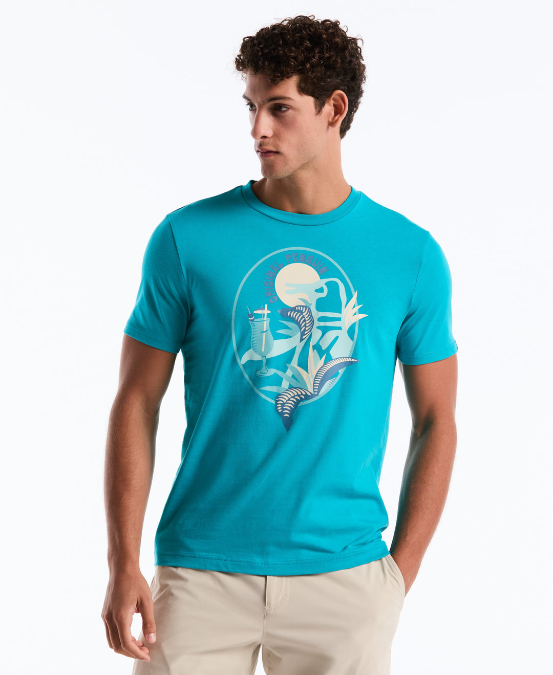 Cotton Big Cocktail Pete Graphic Tee (Lake Blue) 