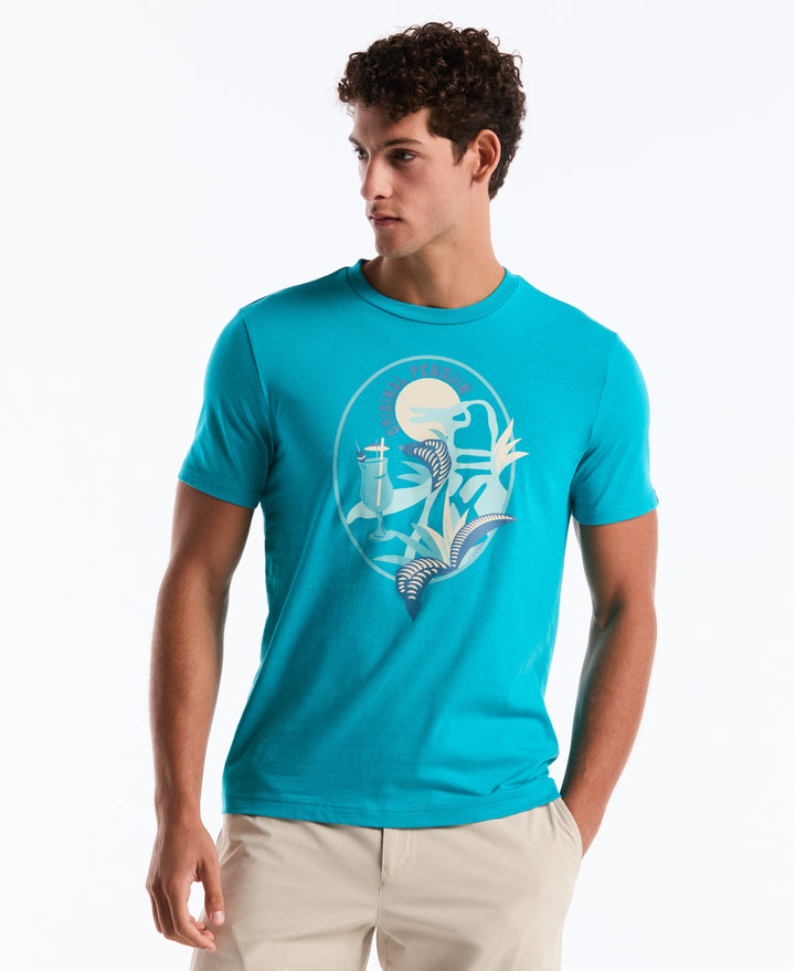 Cotton Big Cocktail Pete Graphic Tee (Lake Blue) 