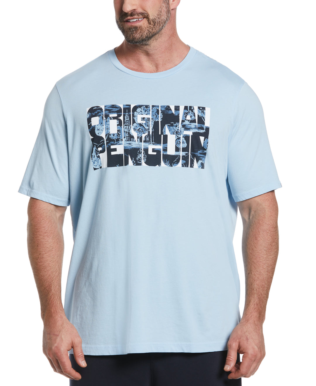 Cotton Jersey Graphic Tee (Cerulean) 