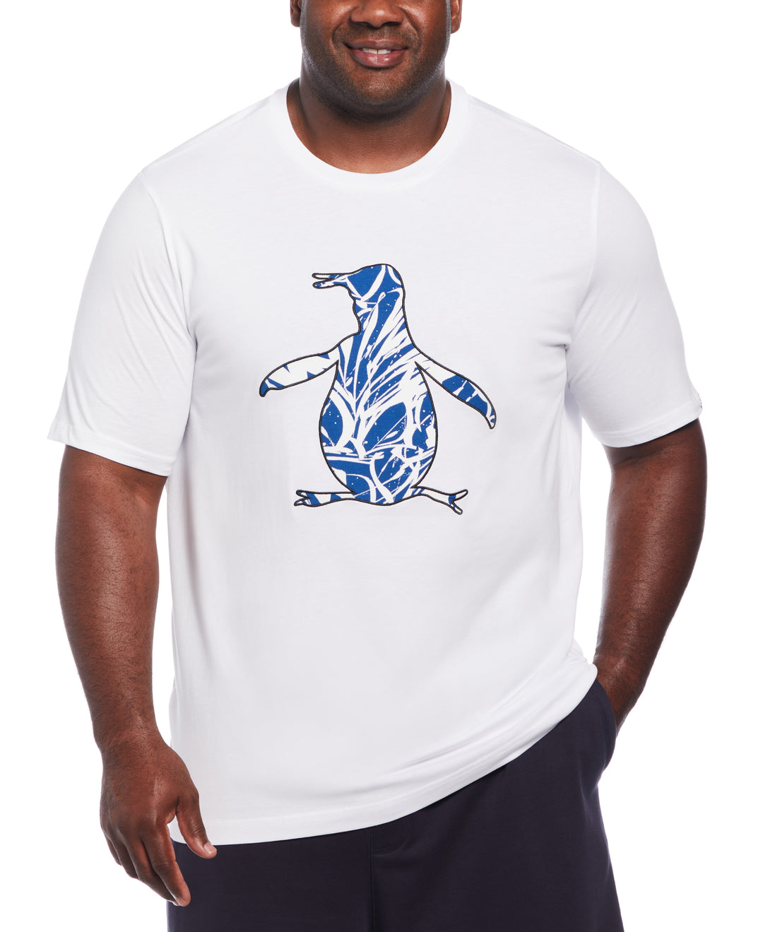 Big & Tall Floral Fill Pete Tee (Bright White) 