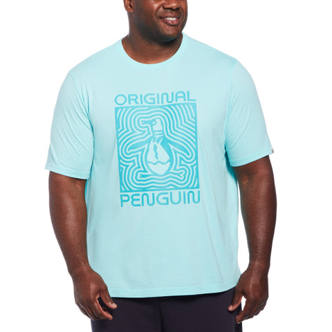 Big & Tall Groovy Pete Print Tee (Aruba Blue) 