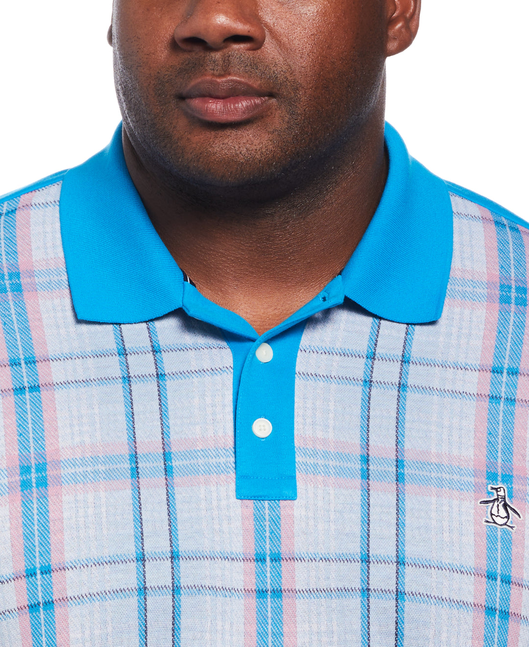Plaid Front Polo (Blue Jewel) 