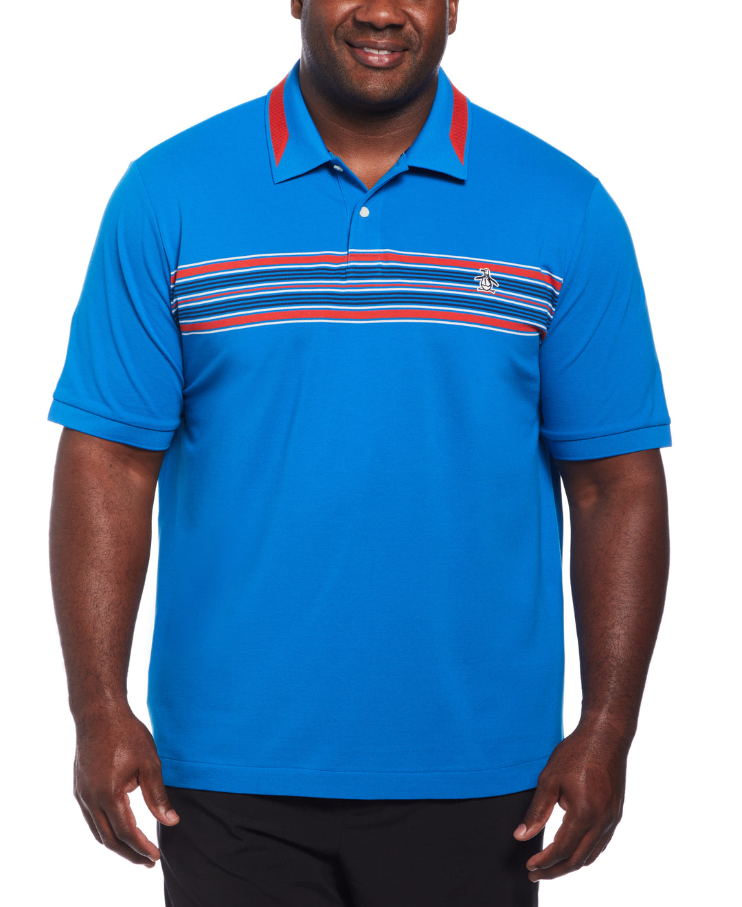 Micro Pique Chest Stripe Polo (Imperial Blue) 