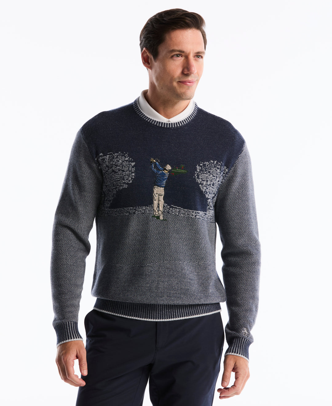 Golf Tournament Jacquard Sweater (Black Iris) 