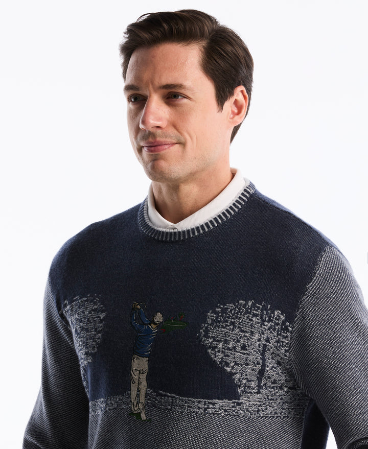 Golf Tournament Jacquard Sweater (Black Iris) 