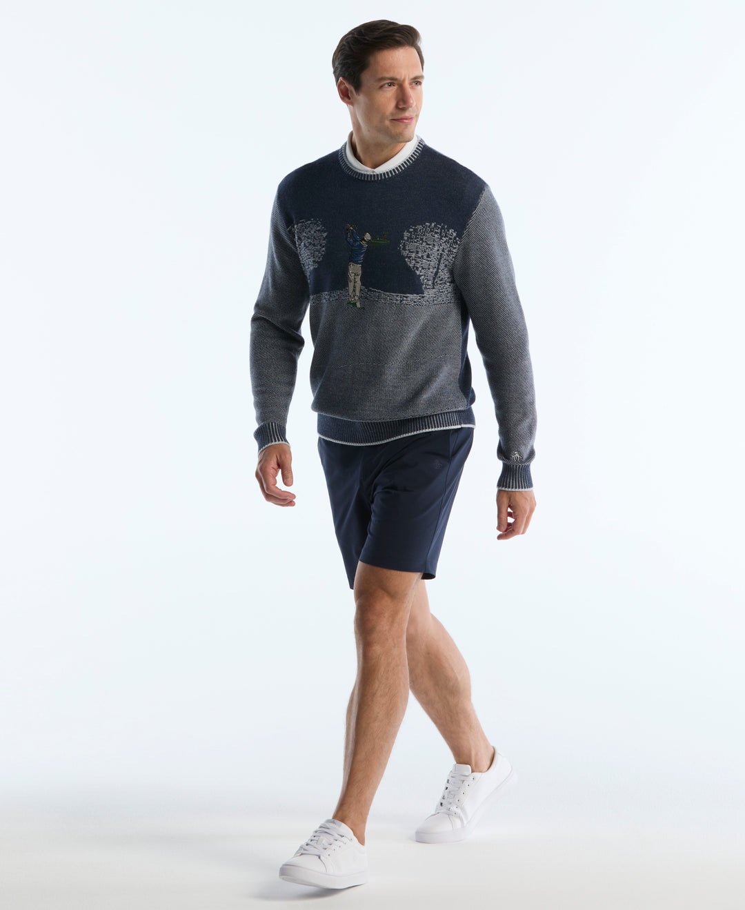 Golf Tournament Jacquard Sweater (Black Iris) 