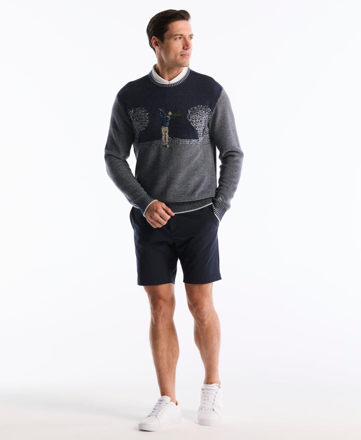 Golf Tournament Jacquard Sweater (Black Iris) 