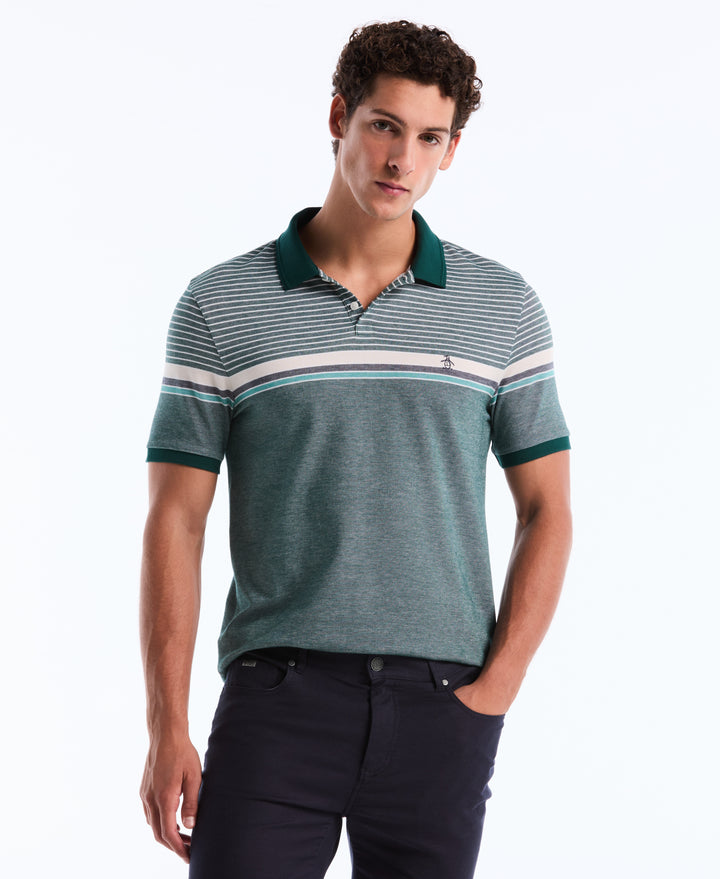 Birdseye Pique Chest Stripe Polo (Botanical Garden) 