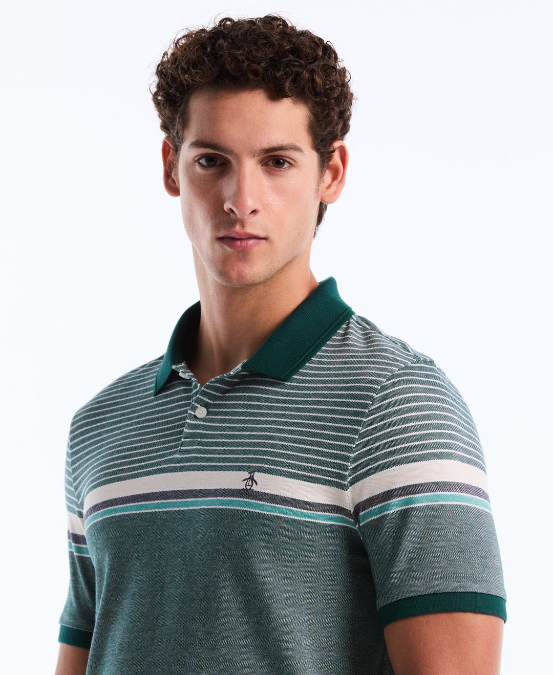 Birdseye Pique Chest Stripe Polo (Botanical Garden) 