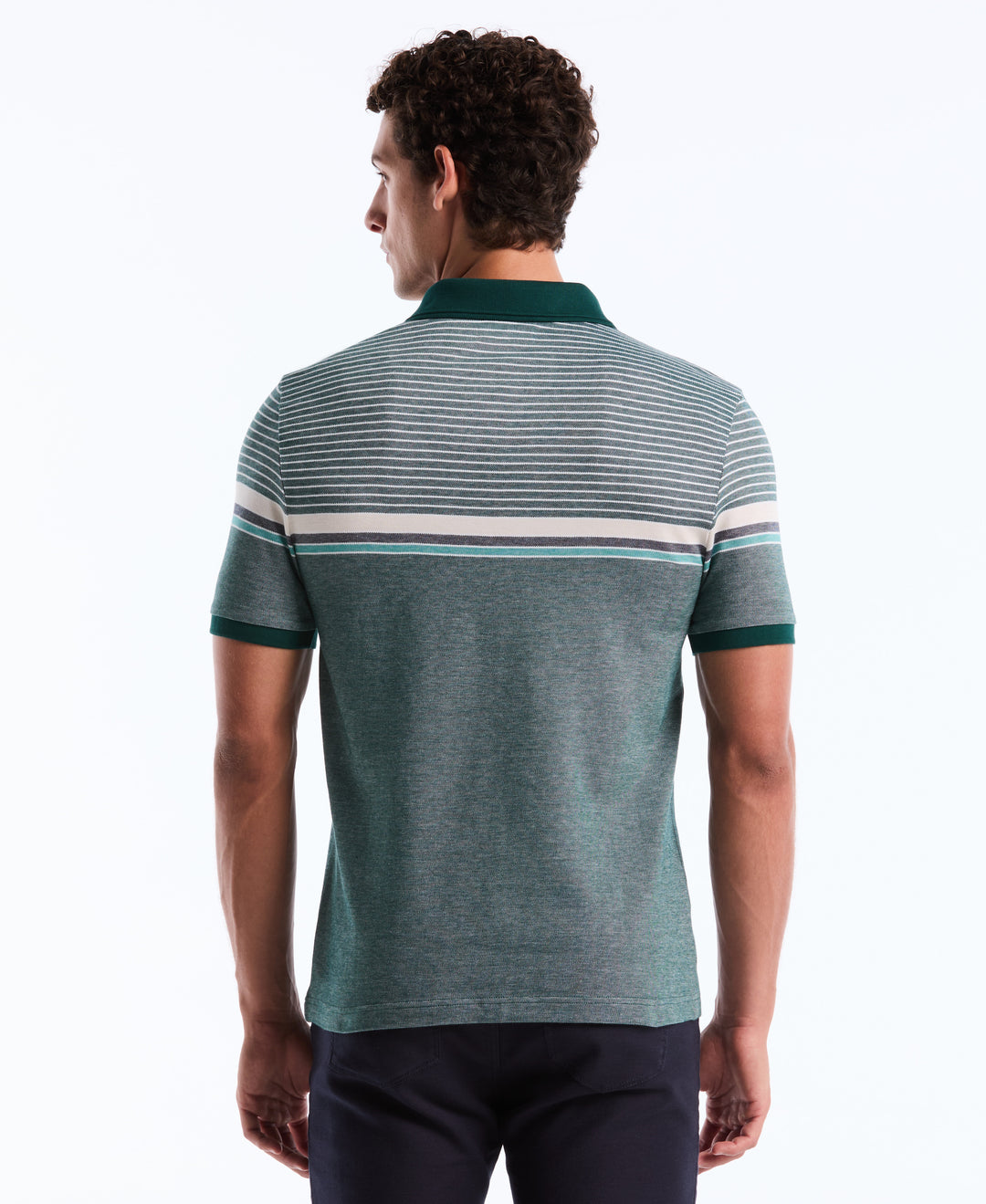 Birdseye Pique Chest Stripe Polo (Botanical Garden) 