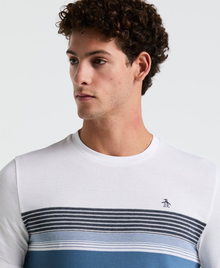 Birdseye Pique Chest Striped Tee (Sargasso Sea) 