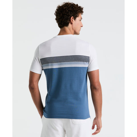 Birdseye Pique Chest Striped Tee (Sargasso Sea) 