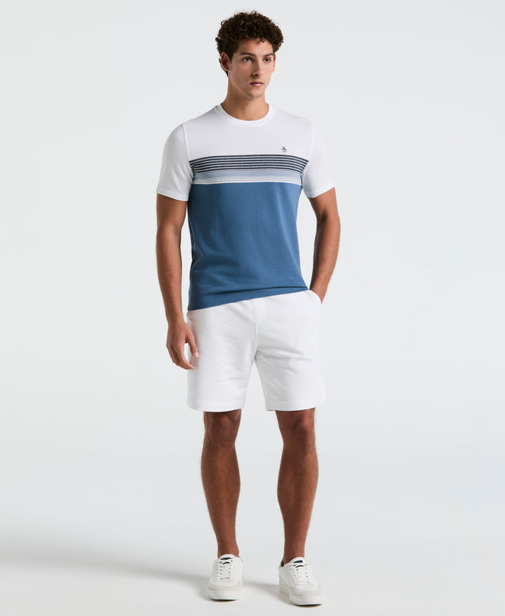 Birdseye Pique Chest Striped Tee (Sargasso Sea) 