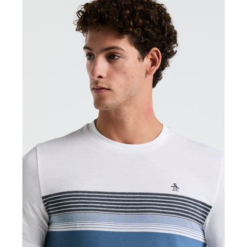 Birdseye Pique Chest Striped Tee (Sargasso Sea) 