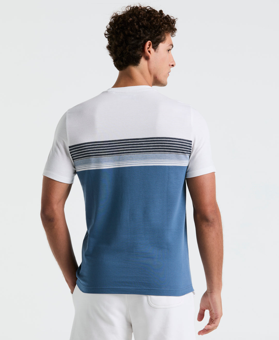 Birdseye Pique Chest Striped Tee (Sargasso Sea) 