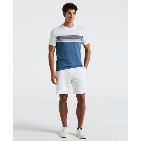Birdseye Pique Chest Striped Tee (Sargasso Sea) 