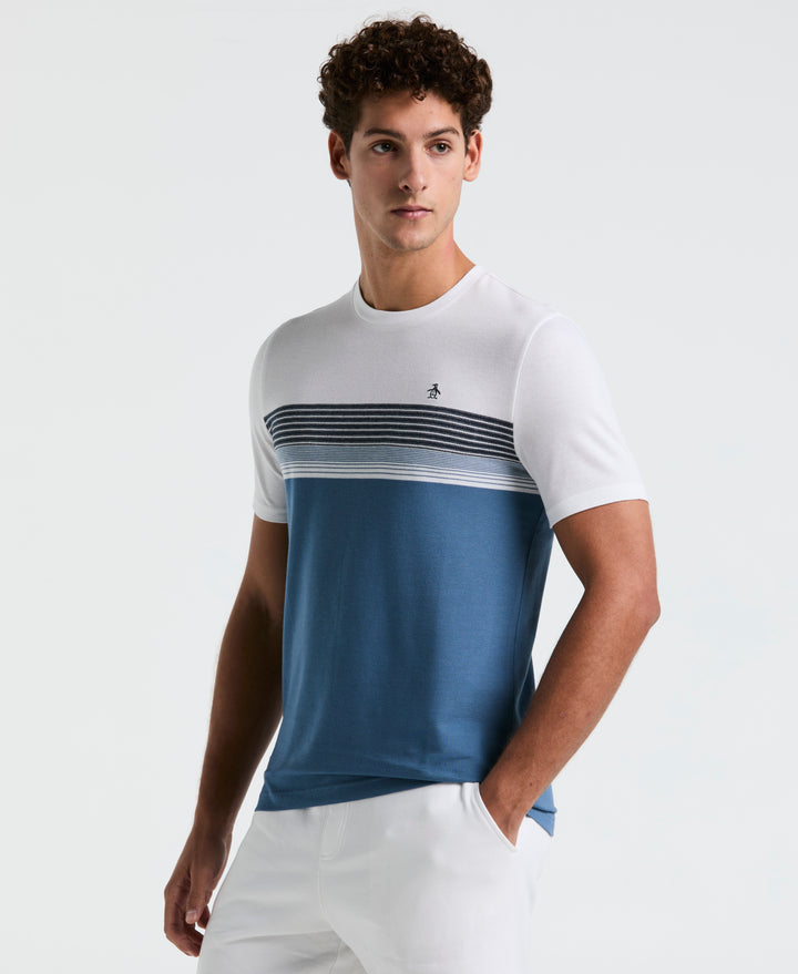 Birdseye Pique Chest Striped Tee (Sargasso Sea) 
