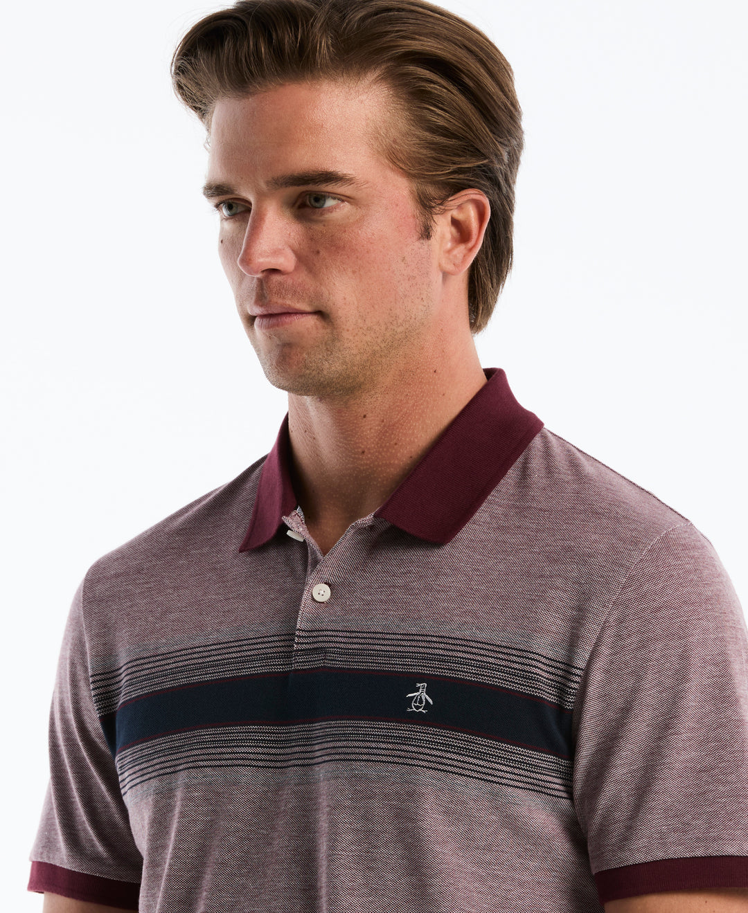 Cotton Birdseye Pique Degrade Stripe Polo (Port Royale) 