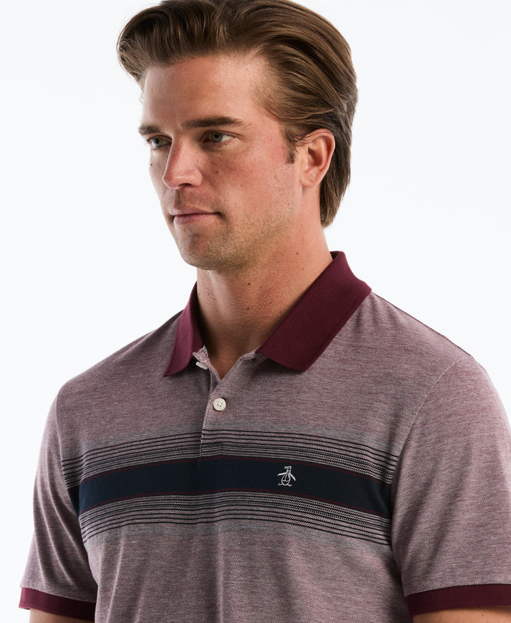 Cotton Birdseye Pique Degrade Stripe Polo (Port Royale) 