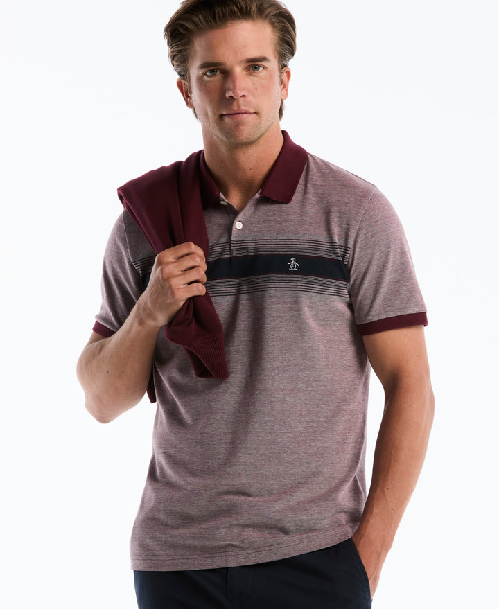 Cotton Birdseye Pique Degrade Stripe Polo (Port Royale) 