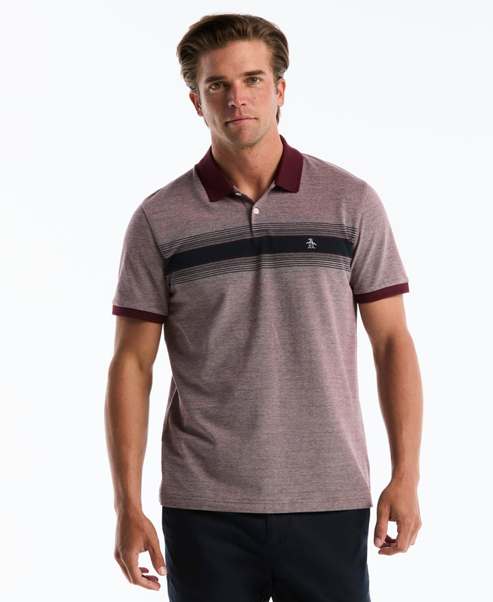 Cotton Birdseye Pique Degrade Stripe Polo (Port Royale) 