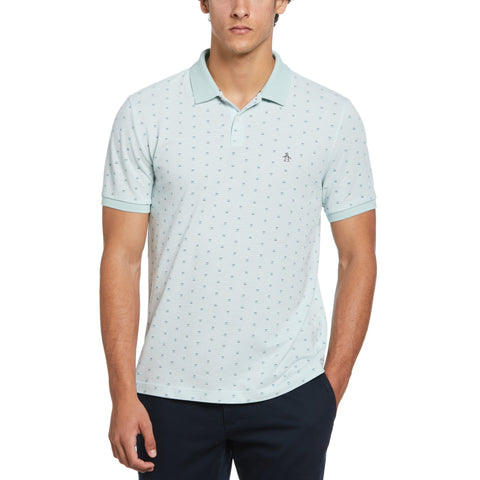 Birdseye Pique Geo Polo  (Blue Haze) 