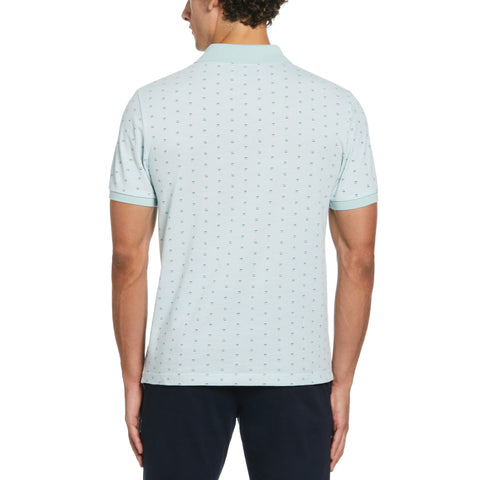 Birdseye Pique Geo Polo  (Blue Haze) 
