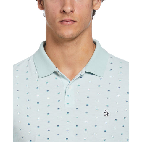 Birdseye Pique Geo Polo  (Blue Haze) 
