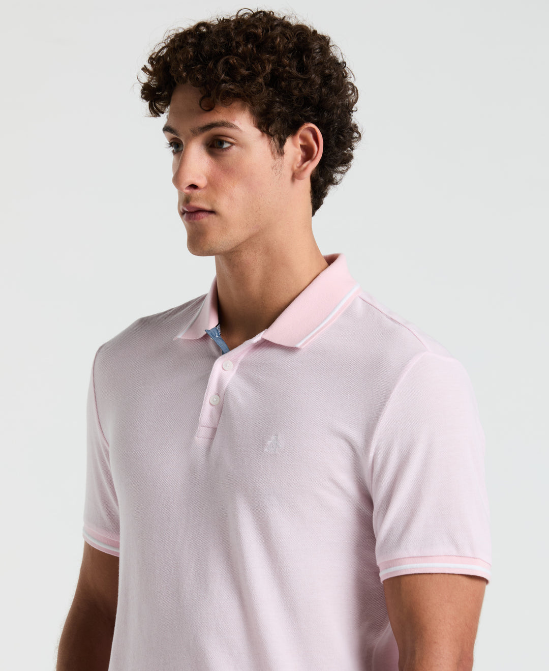 Birdseye Pique Tipped Polo Shirt (Parfait Pink) 