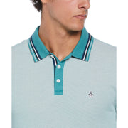 Birdseye Pique Tipped Polo Shirt (Blue Haze) 