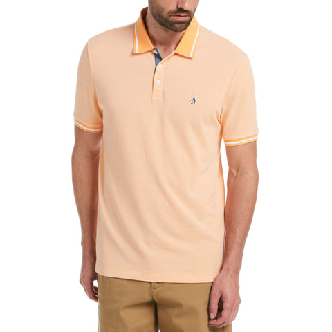 Birdseye Pique Tipped Polo Shirt (Mock Orange) 