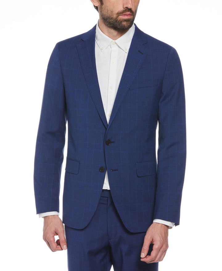 Blue Glen Plaid Wool Blend Two-Piece Suit (Blue) 