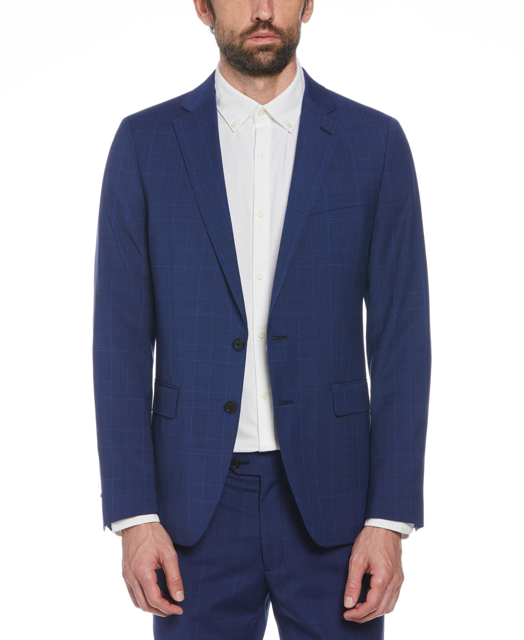 Blue Glen Plaid Wool Blend Two-Piece Suit (Blue) 