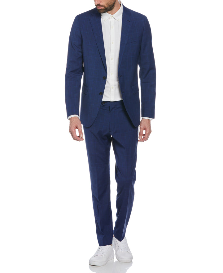 Blue Glen Plaid Wool Blend Two-Piece Suit (Blue) 