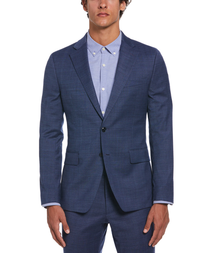 Blue Plaid Suit Jacket (Blue) 