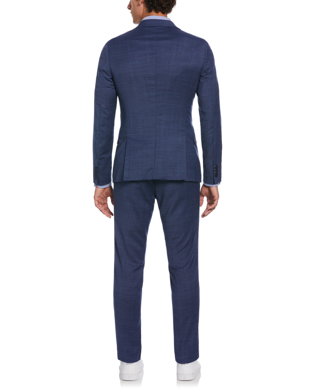 Blue Plaid Suit Jacket (Blue) 